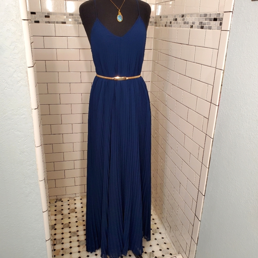 Navy Blue Pleated Maxi Dress by Victoria's Secret